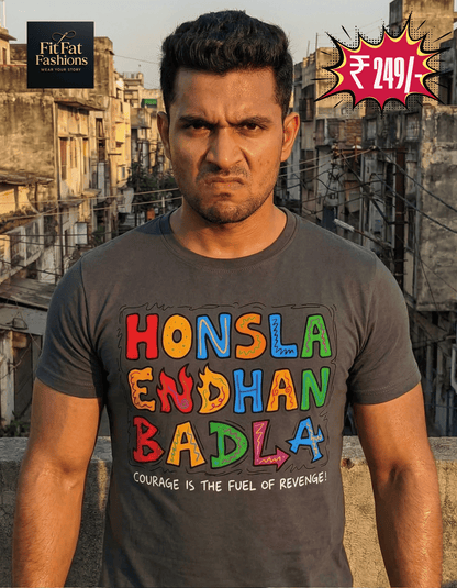 Honsla Endhan Badla Unisex Basic T-Shirt