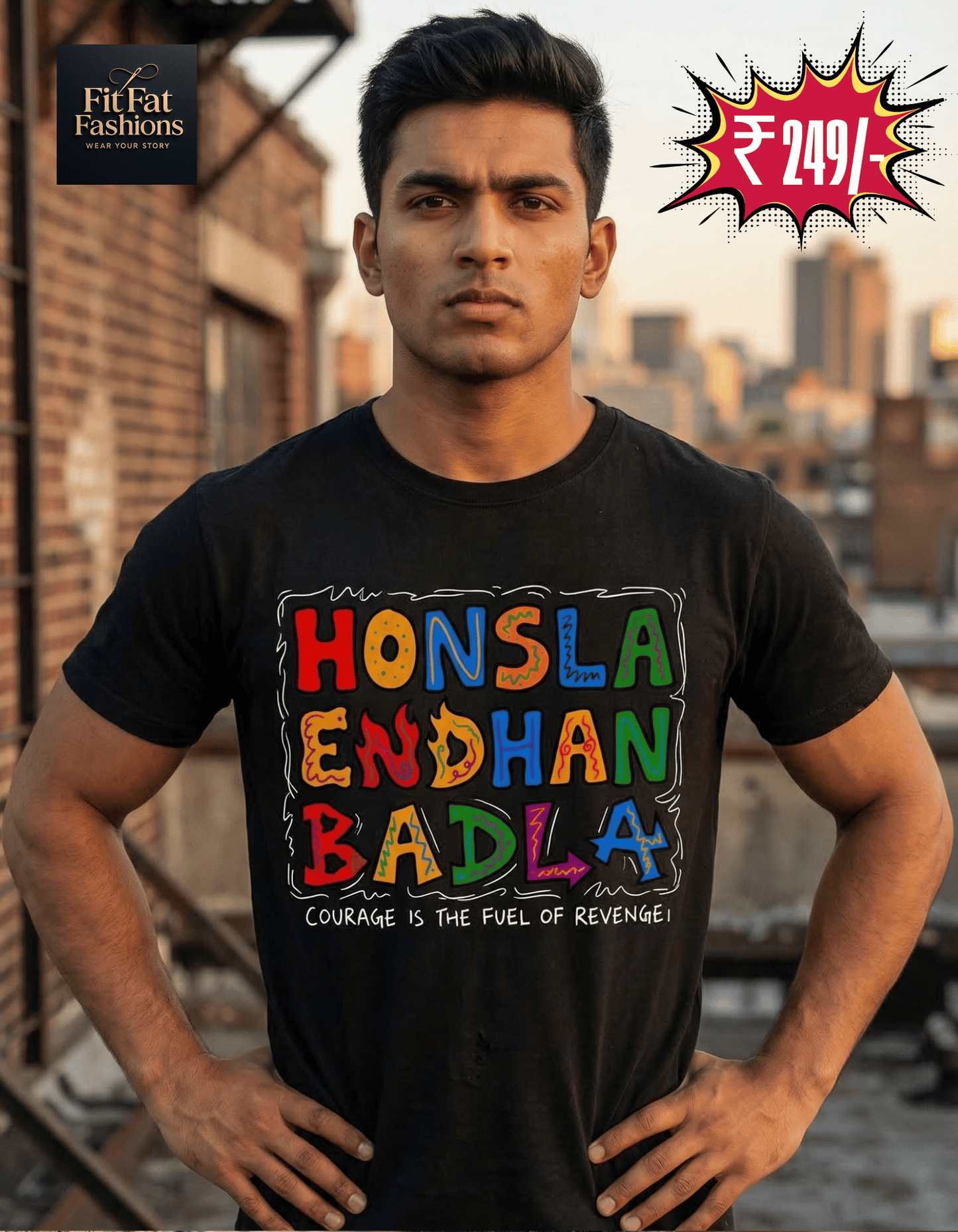 Honsla Endhan Badla Unisex Basic T-Shirt