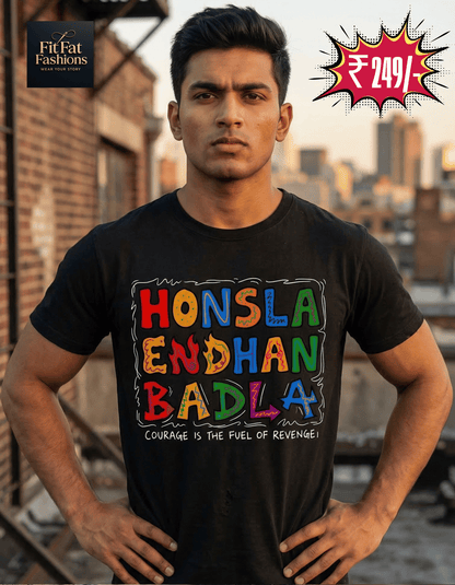 Honsla Endhan Badla Unisex Basic T-Shirt