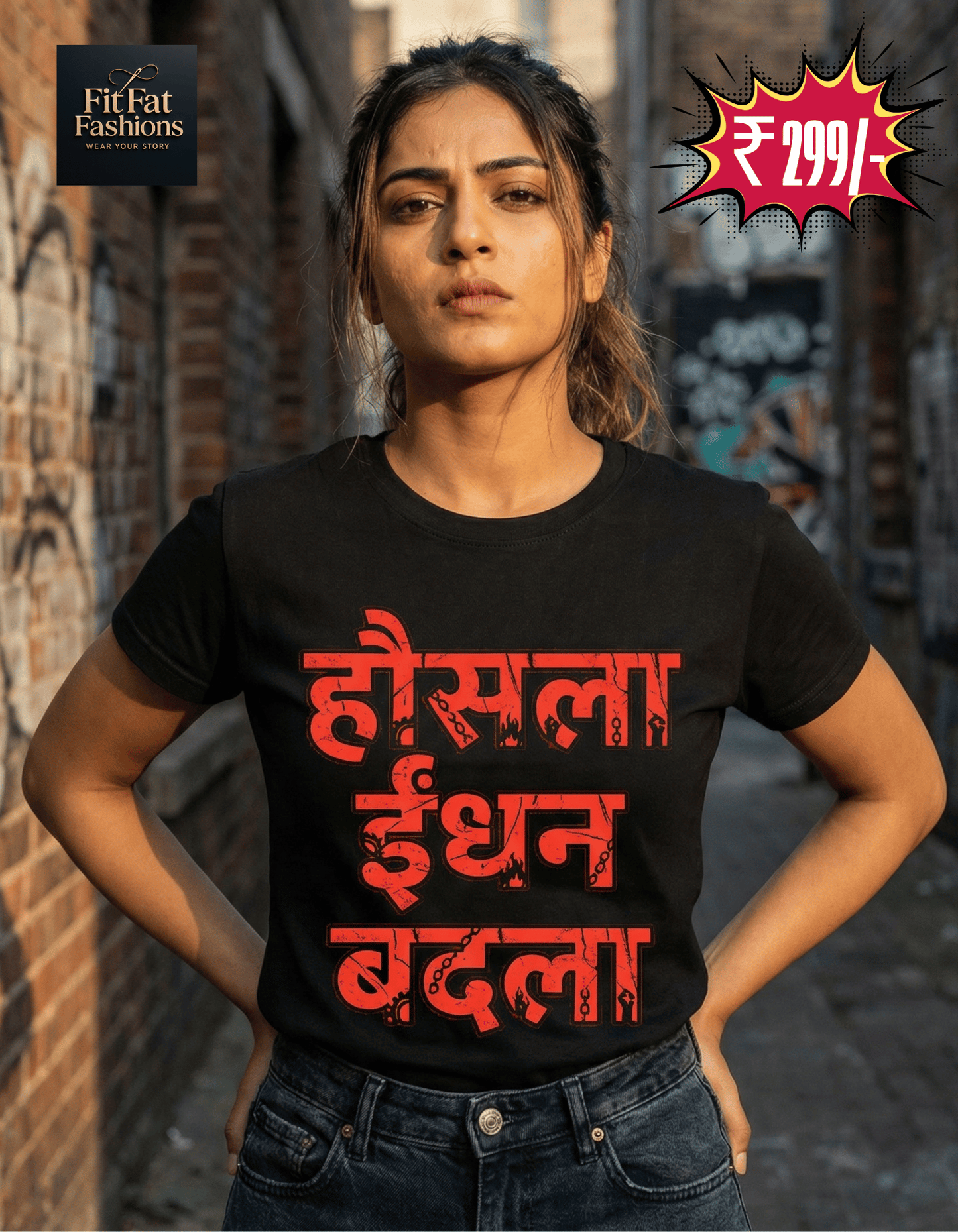 Honsla Endhan Badla Hindi Unisex Basic T-Shirt