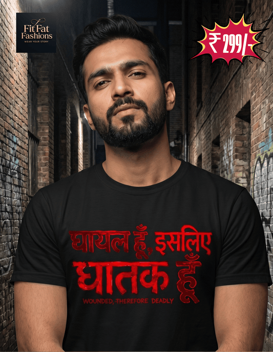 Ghayal Hu Isliye Ghatak Hu Hindi Unisex Basic T-Shirt