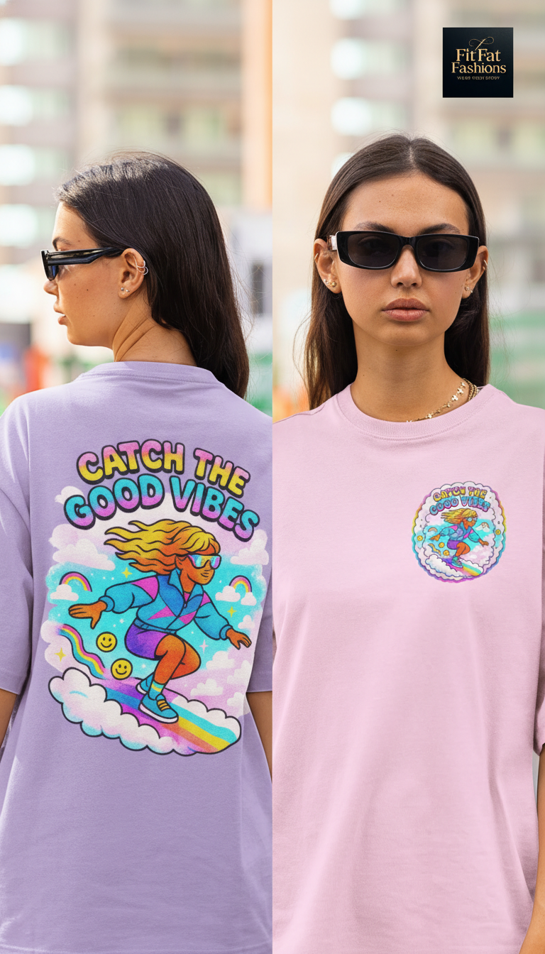 Catch The Good Vibes Women Terry Oversized Tee