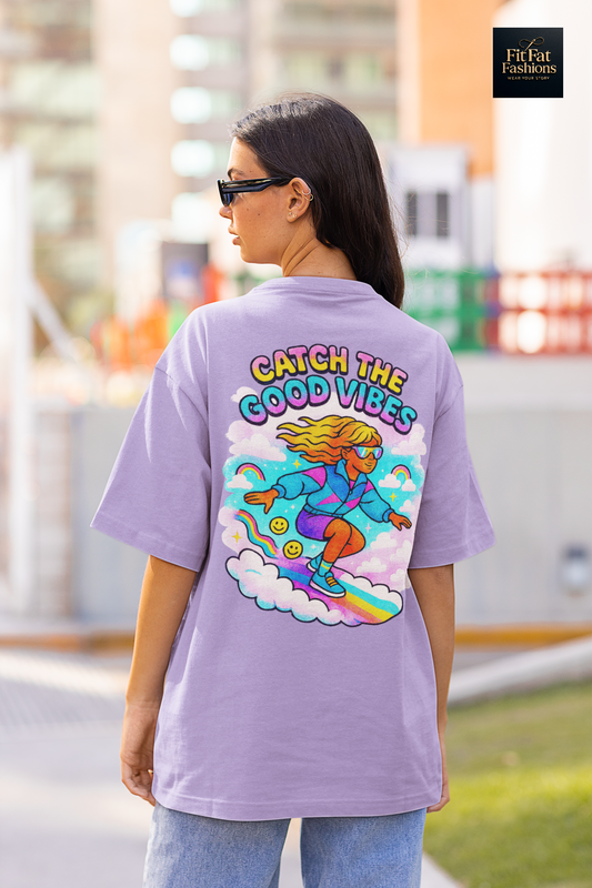 Catch The Good Vibes Women Terry Oversized Tee