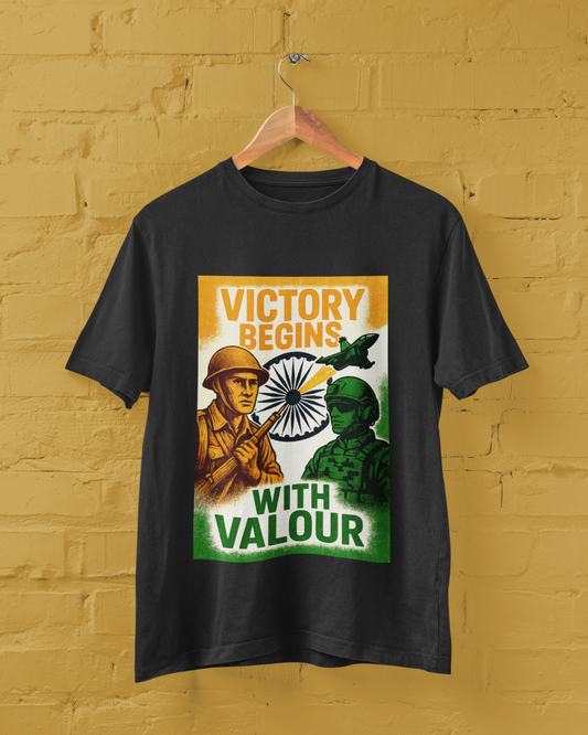 Victory Begins with Valour Unisex Tee 🇮🇳