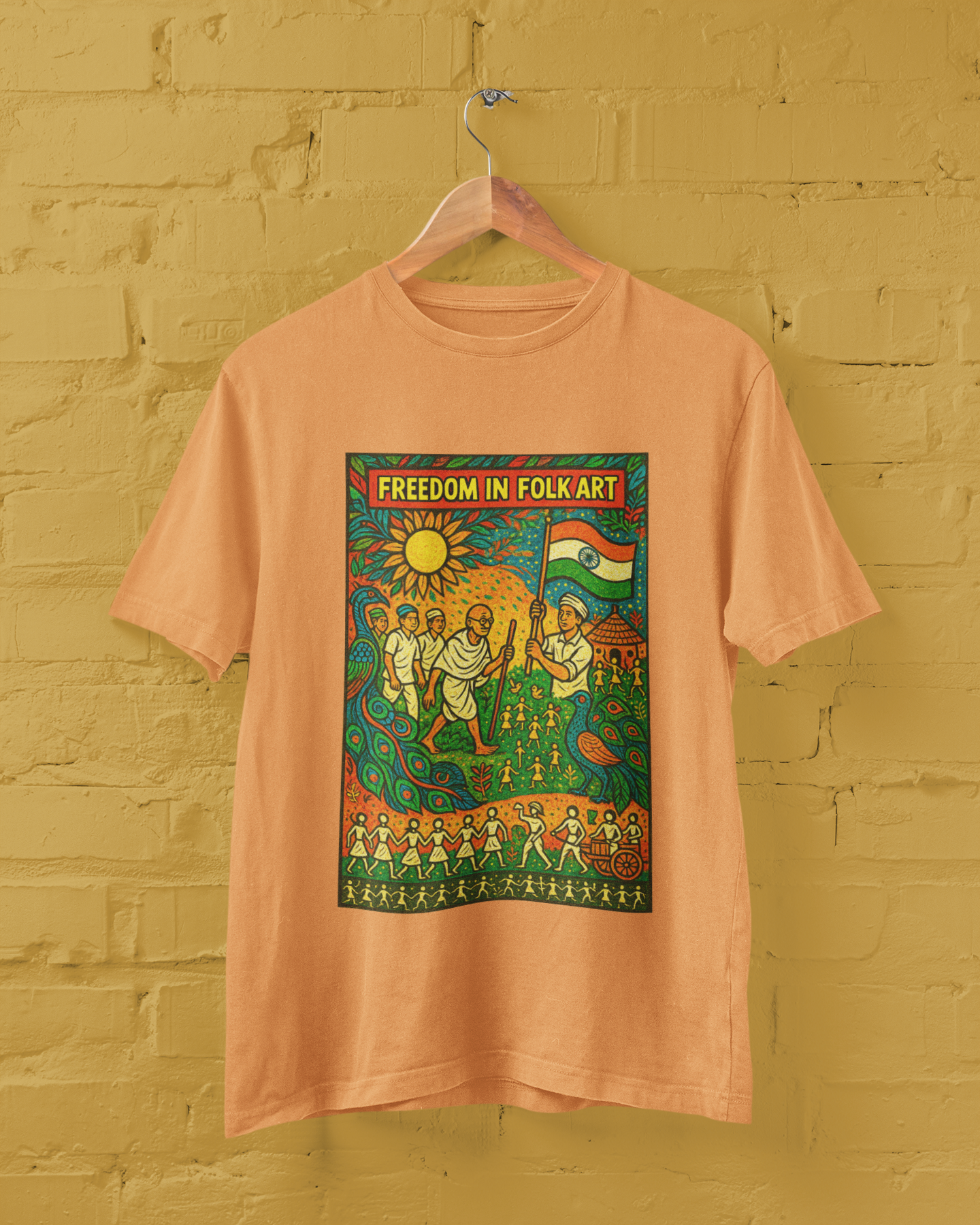 Freedom in Folk Art Unisex Tee 🇮🇳
