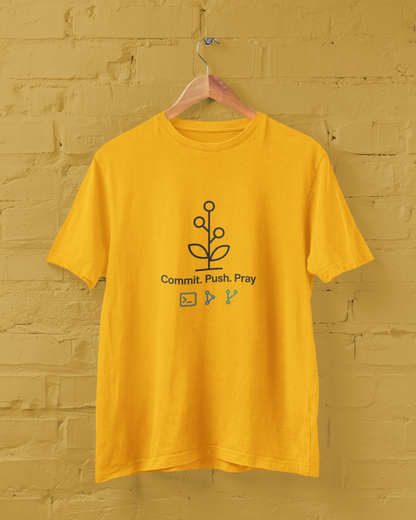 Git Commit. Push. Pray Unisex Tee
