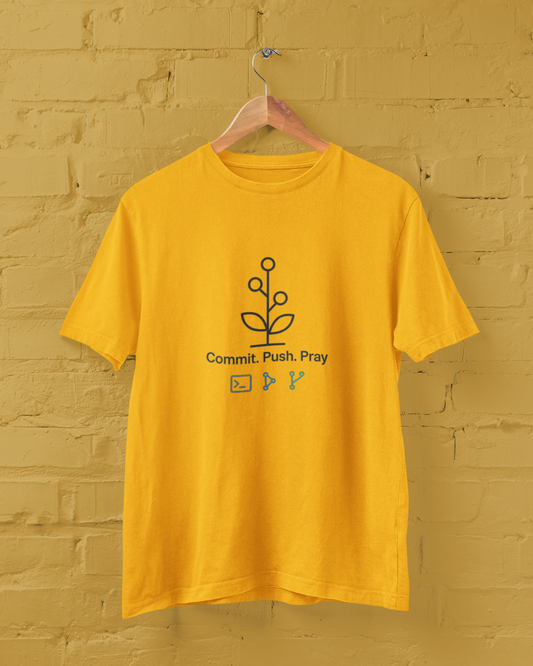 Git Commit. Push. Pray Unisex Tee